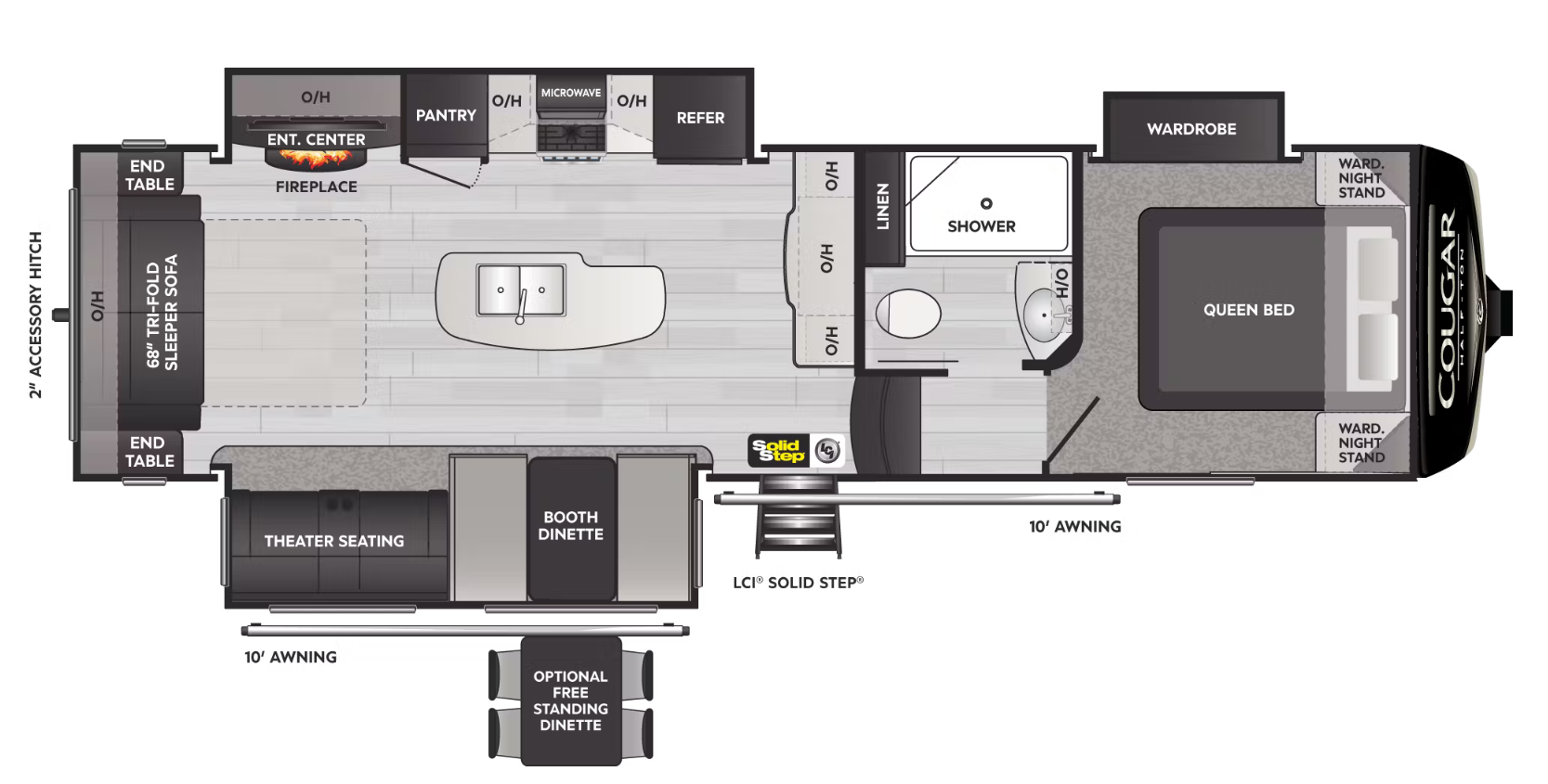 2024 KEYSTONE COUGAR 1/2 TON 29RLI, , floor-plans-day image number 0